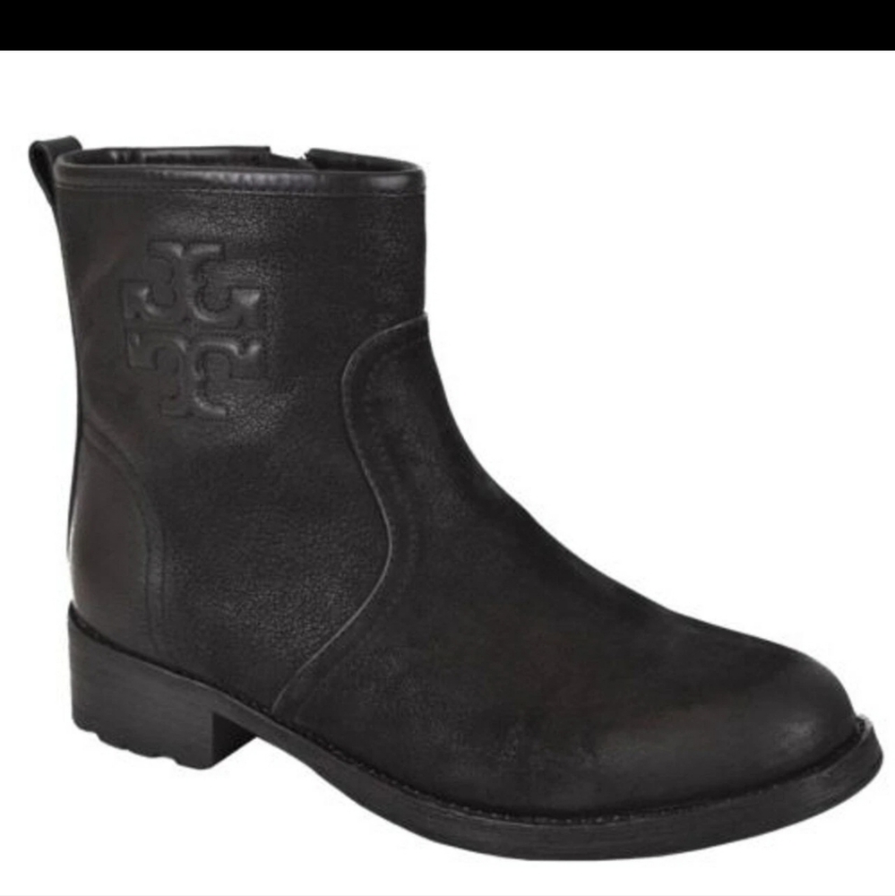 Tory Burch Women's Simone Ankle Booties Boots Black Leather Sz 7 NIB